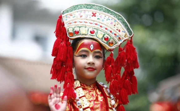 Background Image of Goddess Kumari of Nepal